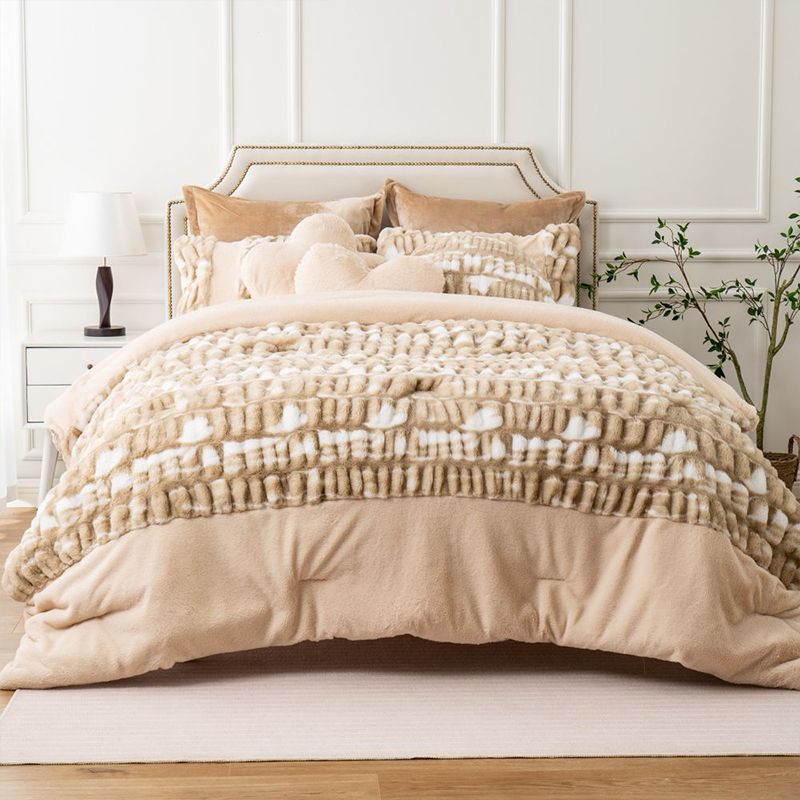 Lead Supplier Ruched Minky Comforter Set