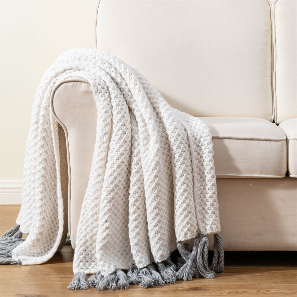 Imitation Cotton Knit Blanket - Olive Home