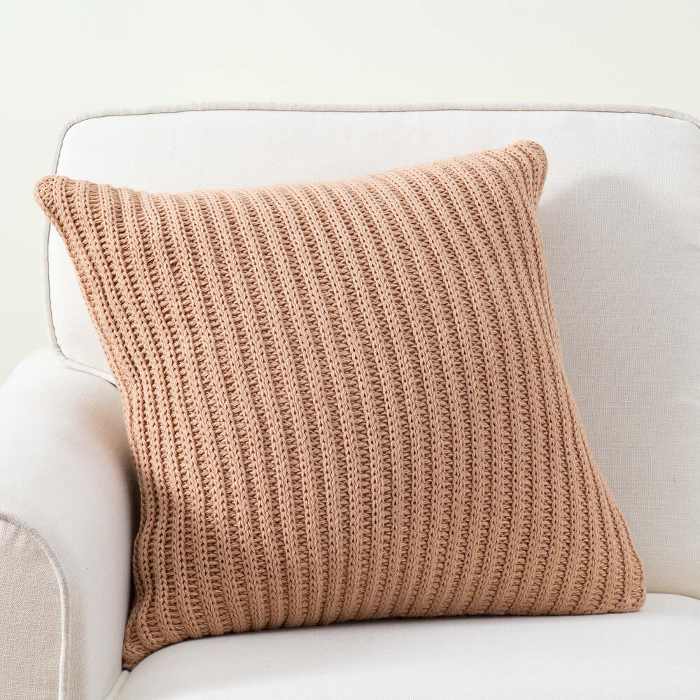 Knitted Striped Decorative Throw Pillow 1