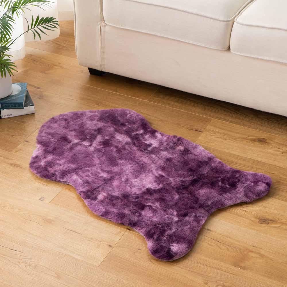 Print Faux Rabbit Fur Rug 1