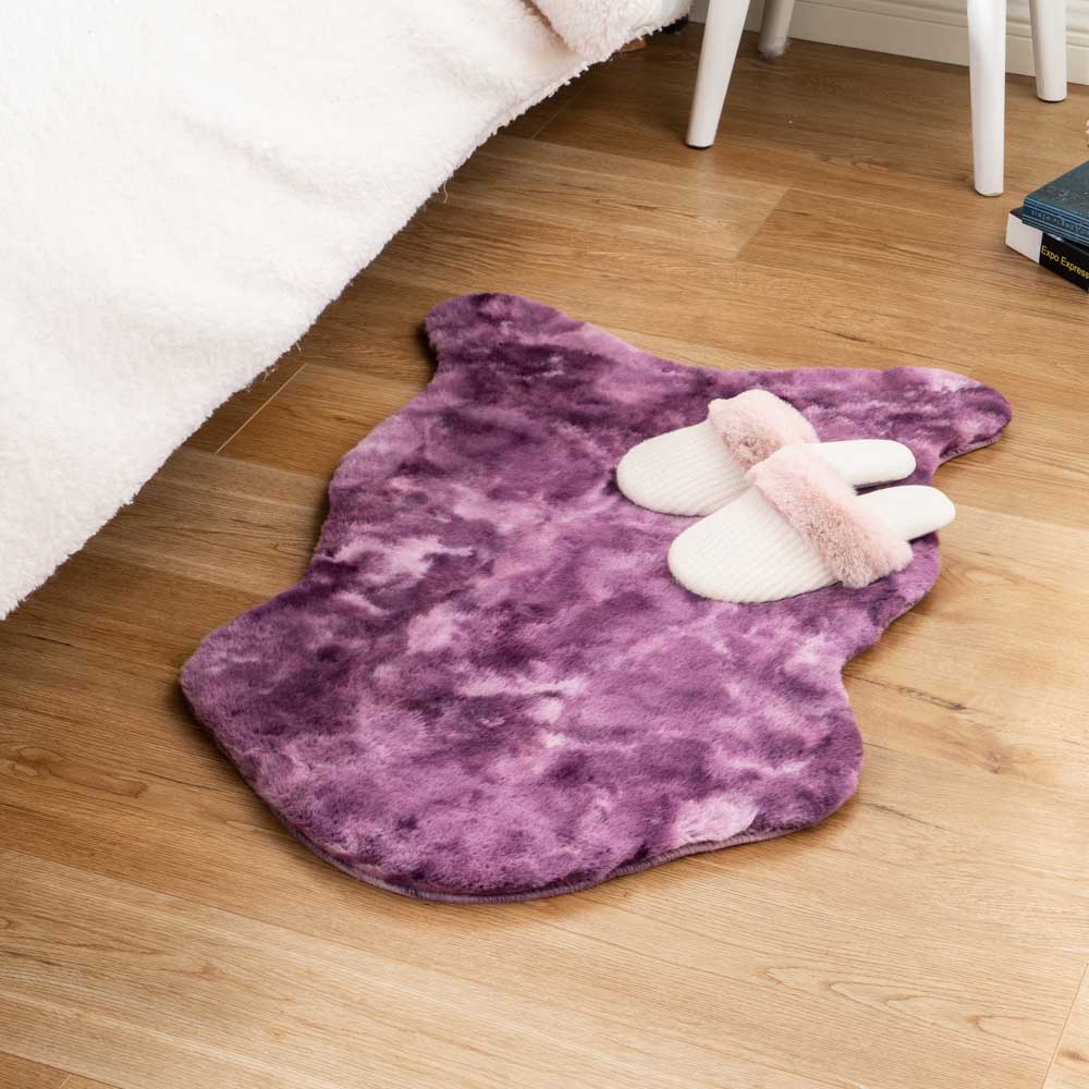 Print Faux Rabbit Fur Rug