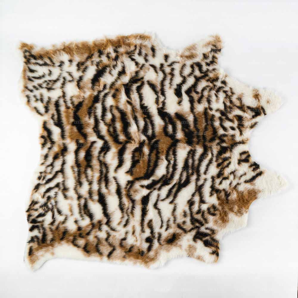 Tiger Print Faux Cowhide Area Rug - Olive Home