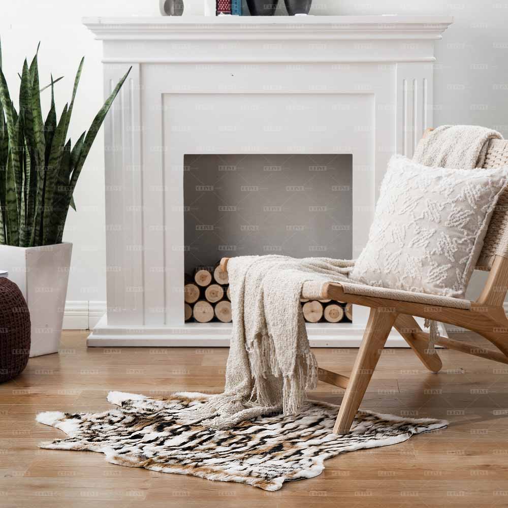 Tiger Print Faux Cowhide Area Rug - Olive Home