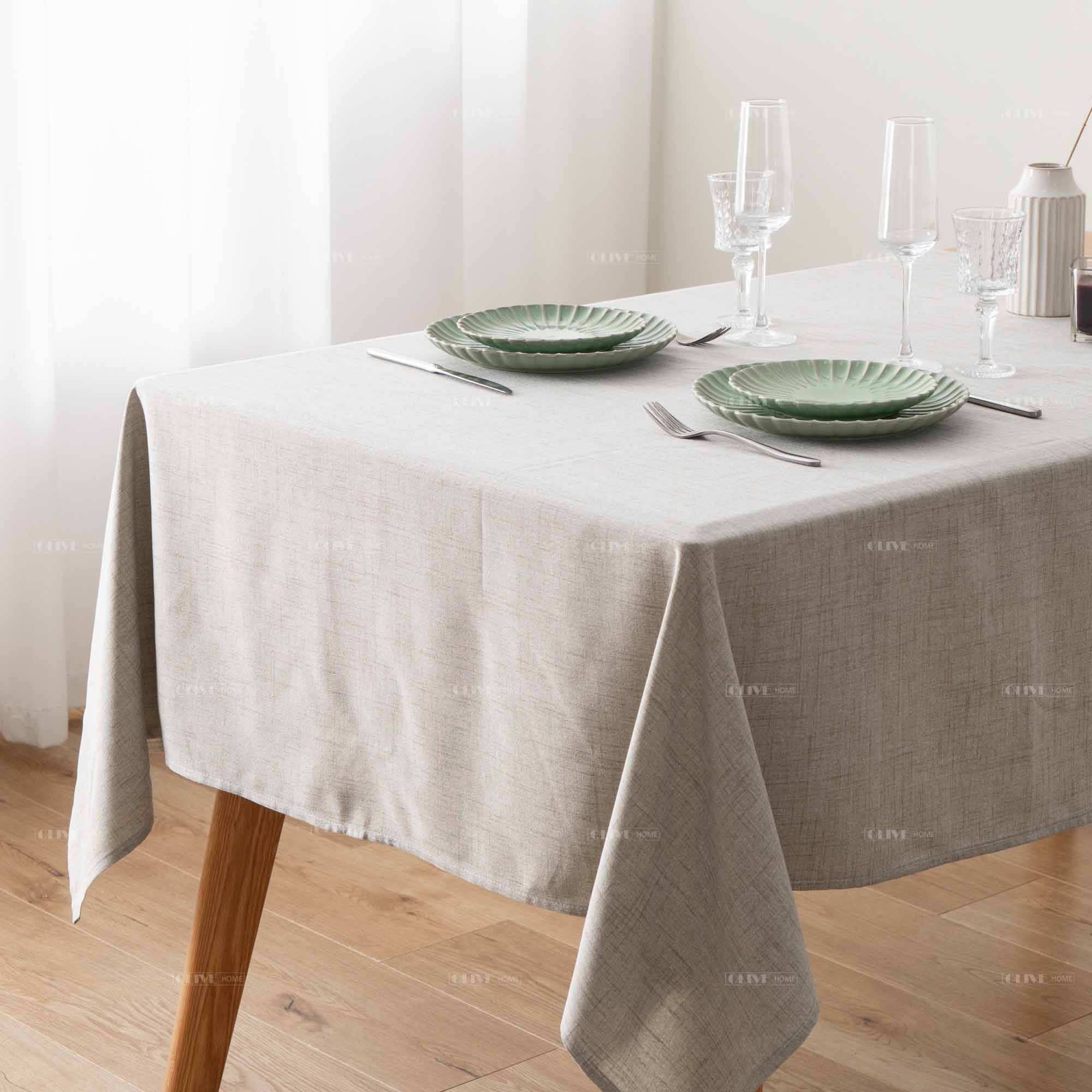 Linen look tablecloth 2