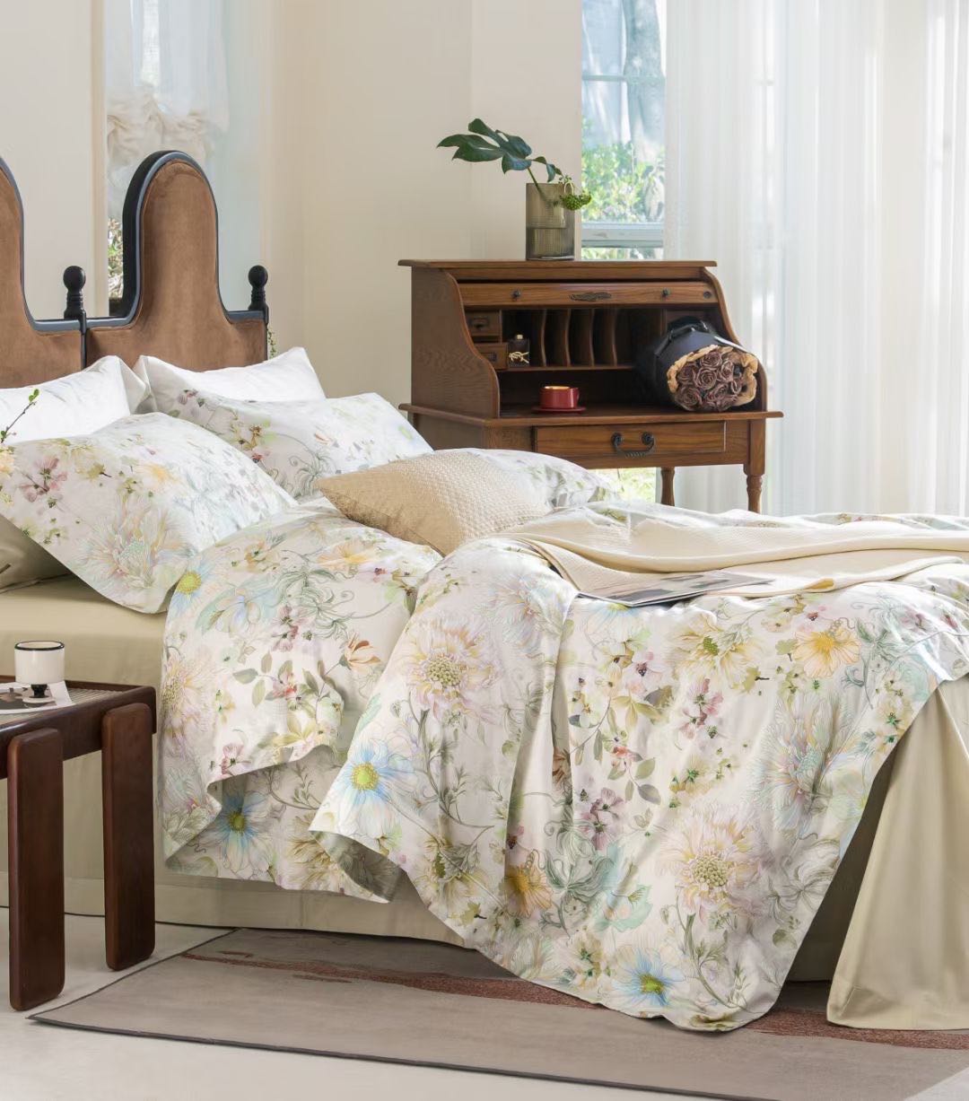 Printed Floral Cotton Duvet Cover Set Bedding Set