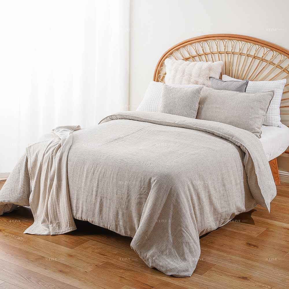 Striped Linen Duvet Cover Set 4