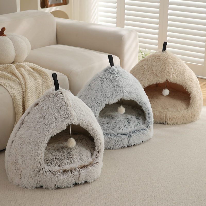 Wholesale Long Fur Deep Sleeping Cute Cat Dog Beds Pet Mats 9