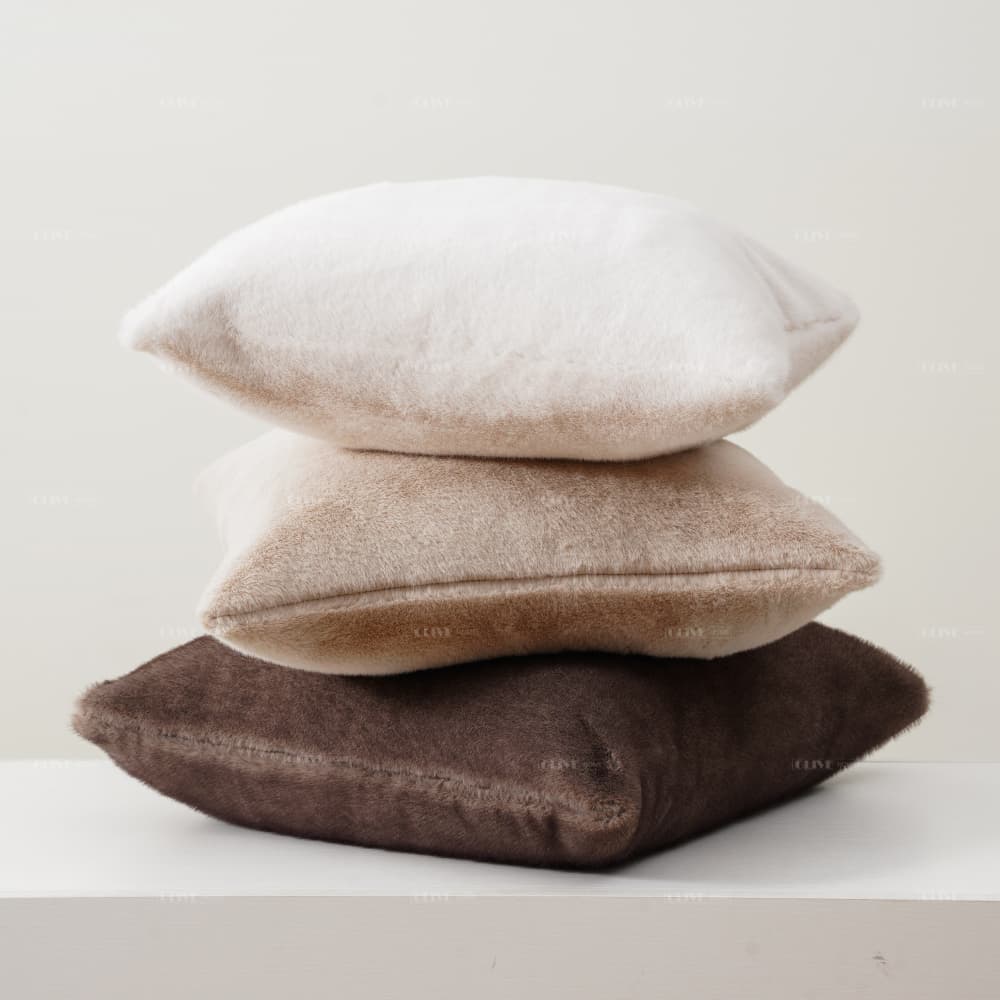 heathered faux minky fur pillow covers