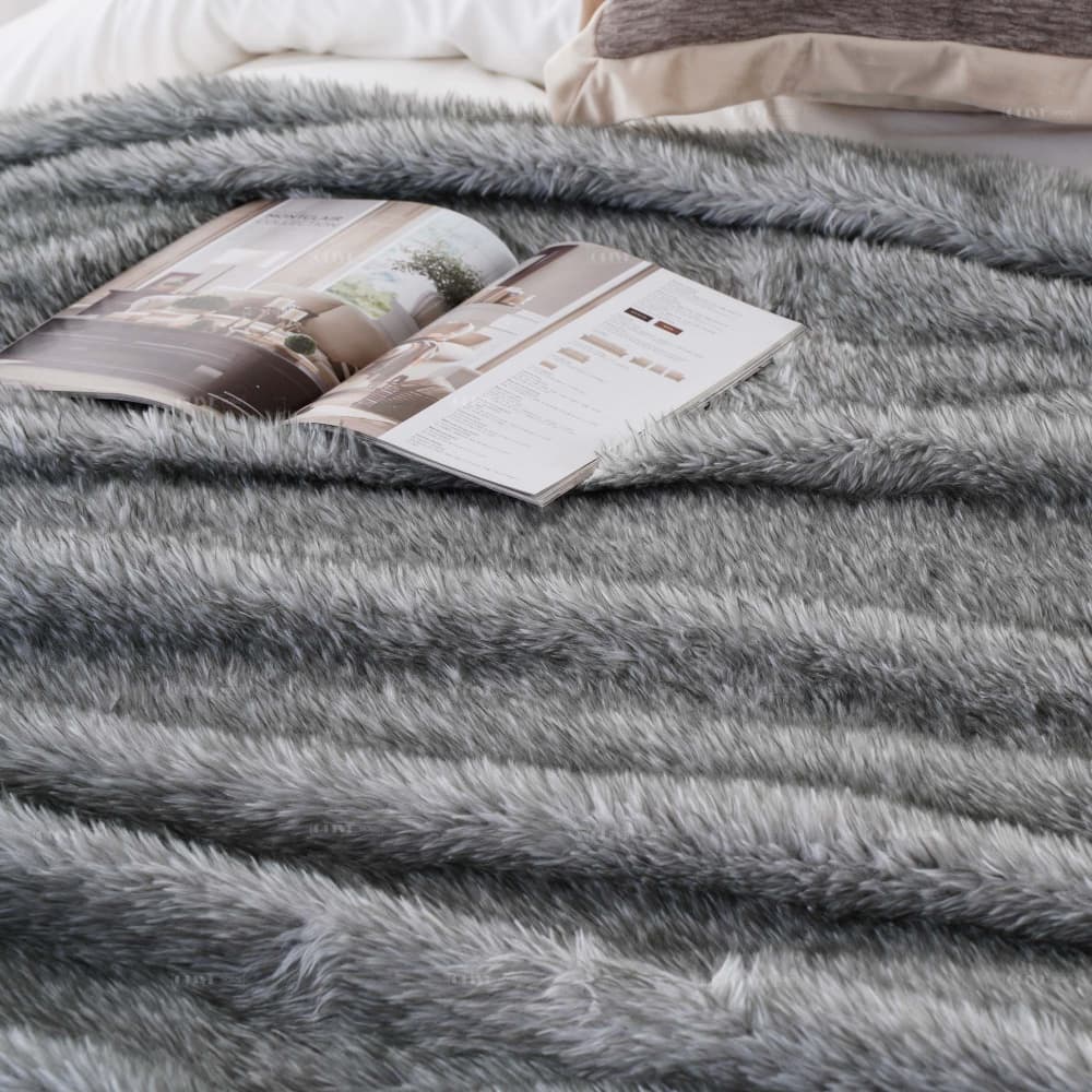 heathered plush fur blanket 6