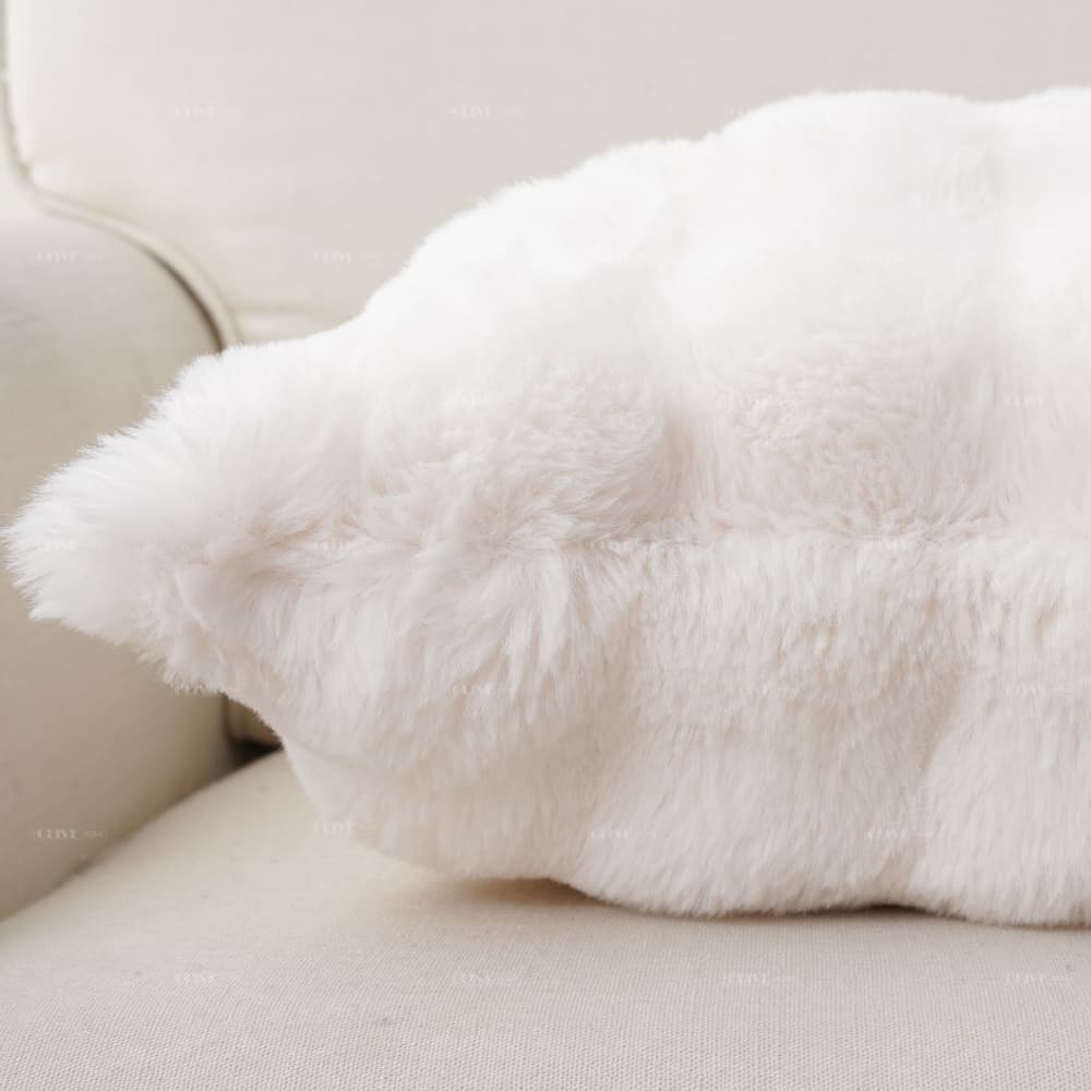 ruched faux fur pillow cover 1