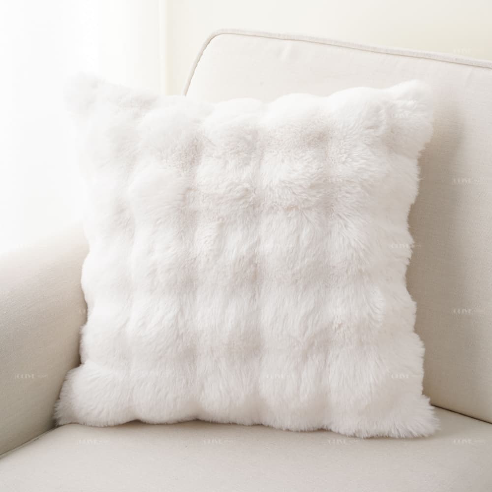 ruched faux fur pillow cover 3