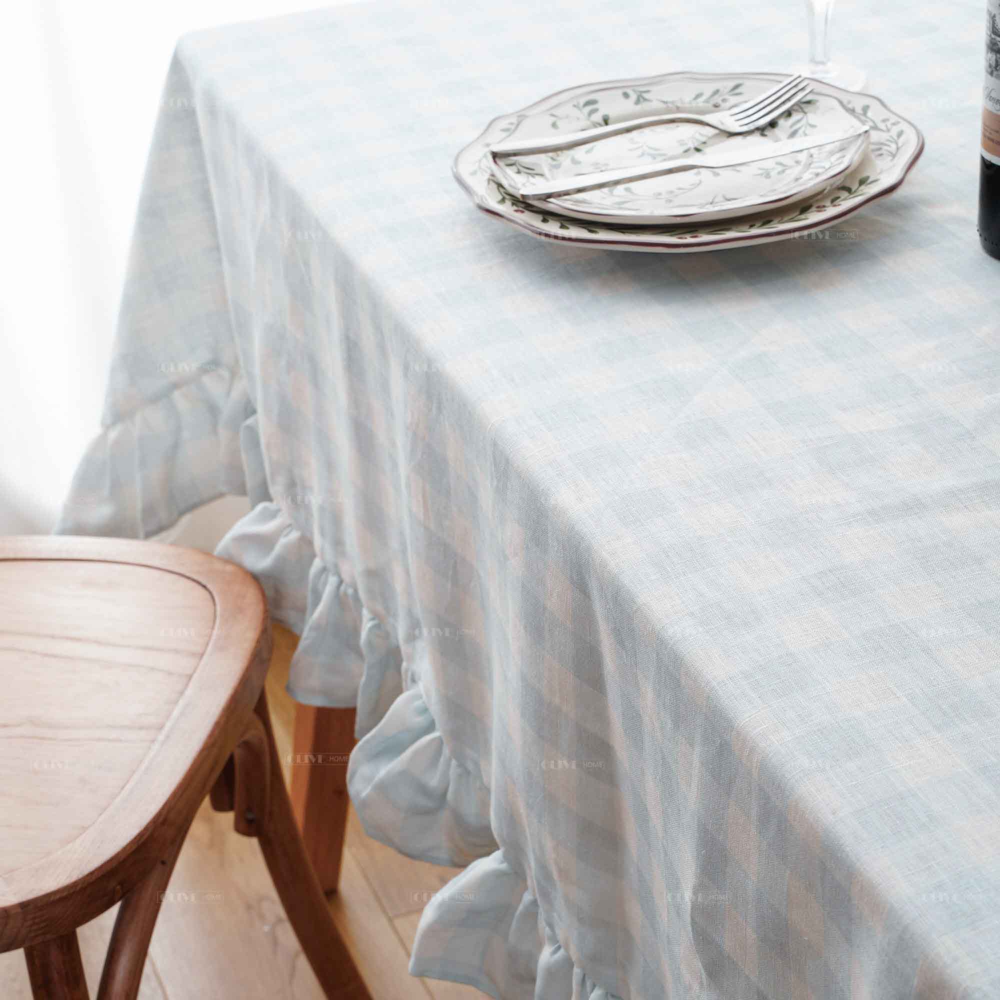 ruffled organic cotton tablecloth 4