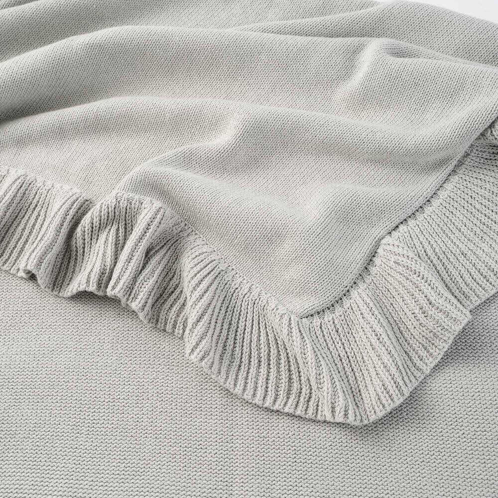 Gentle Cotton Knitted Baby Blanket with Ruffles 5