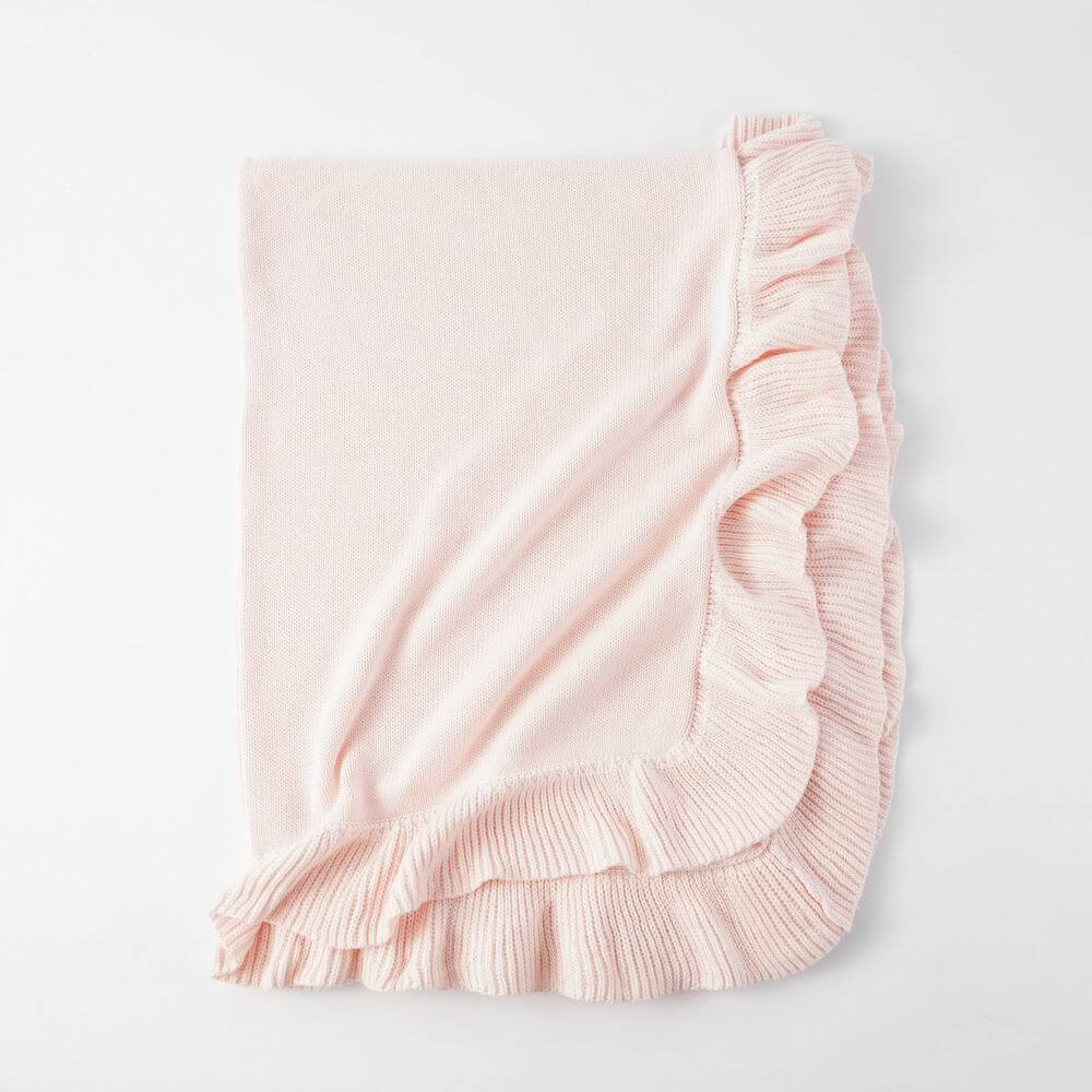 Gentle Cotton Knitted Baby Blanket with Ruffles 6